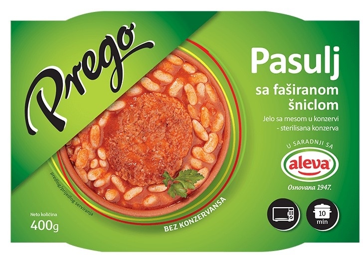 Gotova jela NEOPLANTA Prego pasulj sa faširanom šniclom 400g