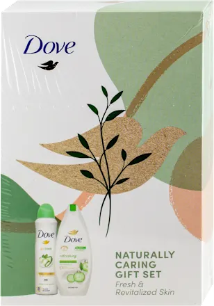 Setovi za negu tela  DOVE Naturally caring (gel za tuširanje i dezodorans)