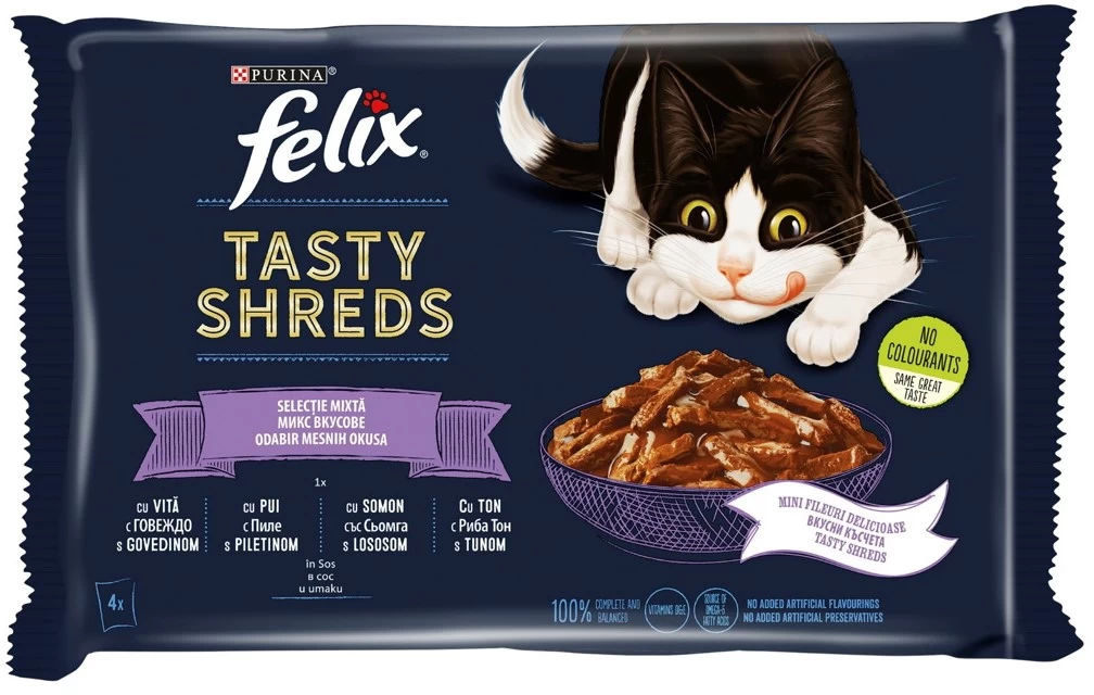 Hrana za mačke FELIX tasty shreds mix 4x80g