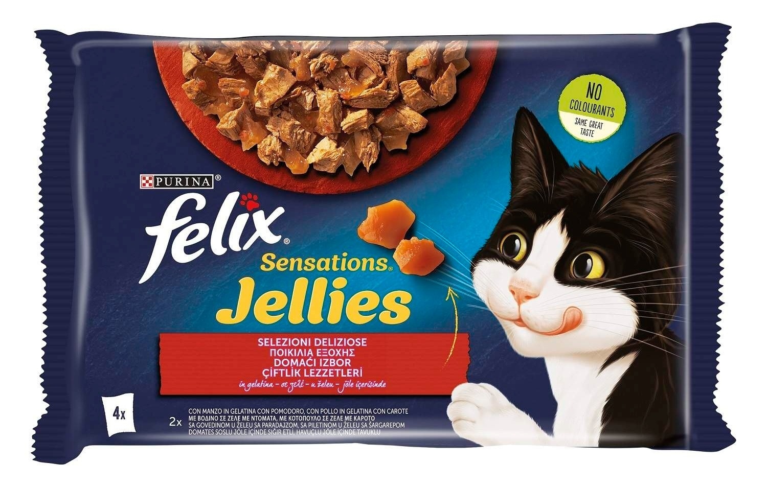 Hrana za mačke FELIX Sensations govedina i piletina 4x85g