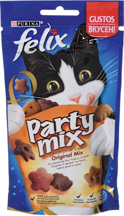 Poslastica za mačke FELIX Party Mix Original piletina, džigerica i ćuretina 60g