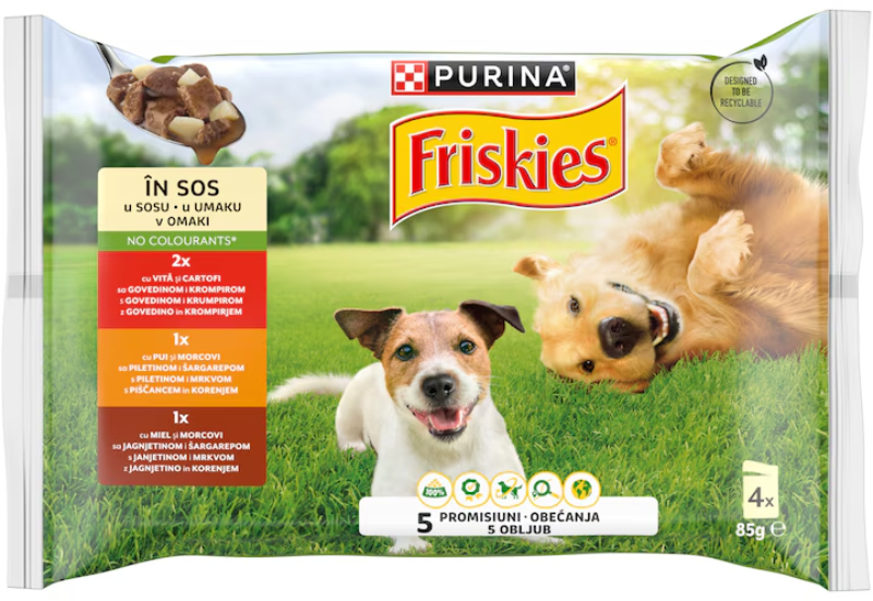 Hrana za pse FRISKIES Adult meso u sosu 4x85g