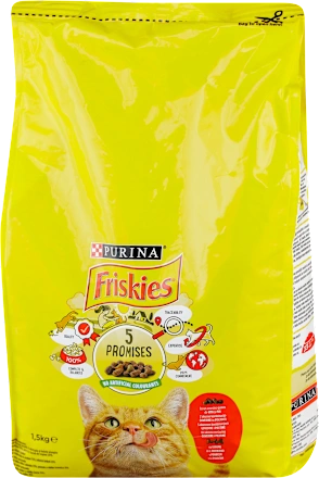 Hrana za mačke FRISKIES Cat adult briketi piletina i povrće 1,5kg
