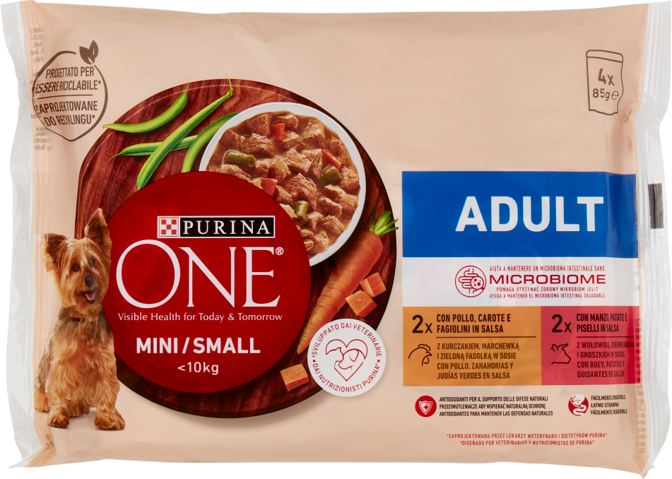 Hrana za pse PURINA ONE  adult piletina u sosu 4x85g