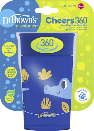 DR. BROWN'S No spill šolja 360 stepeni (9m+) plava 300ml