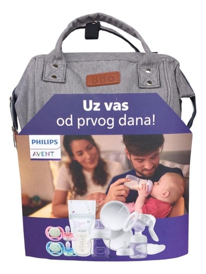 Baby ranac AVENT 5 proizvoda BQ047 sivi