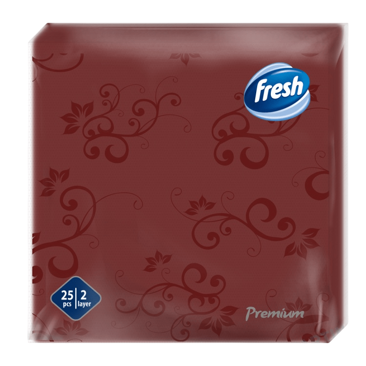 Salvete FRESH Decor bordo 2sloja 25kom