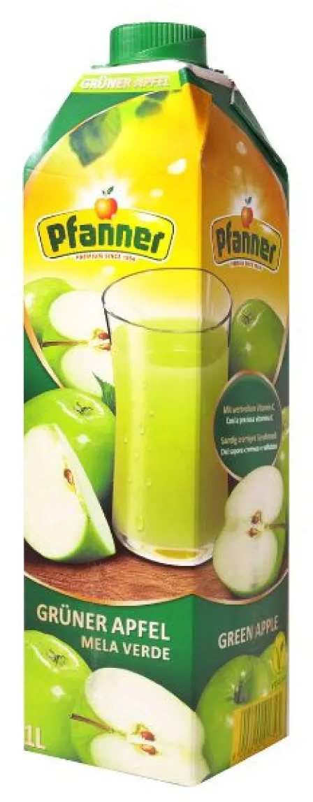 Negazirani sok PFANNER zelena jabuka 1l