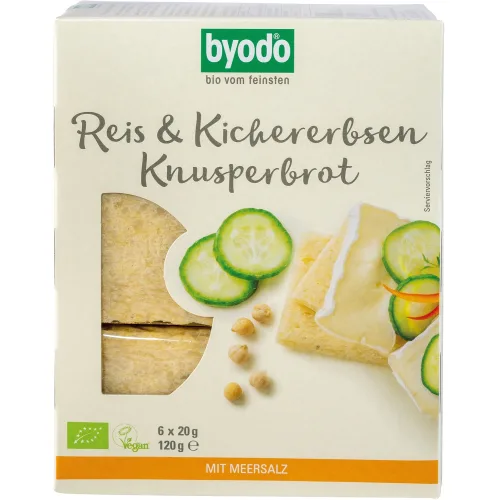 Hleb bez glutena BYODO Hleb hrskavi pirinač leblebija organski 120g