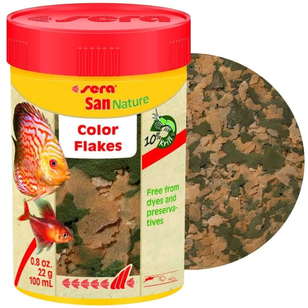 SERA Sun nature color flakes hrana za ribice za boju 100ml