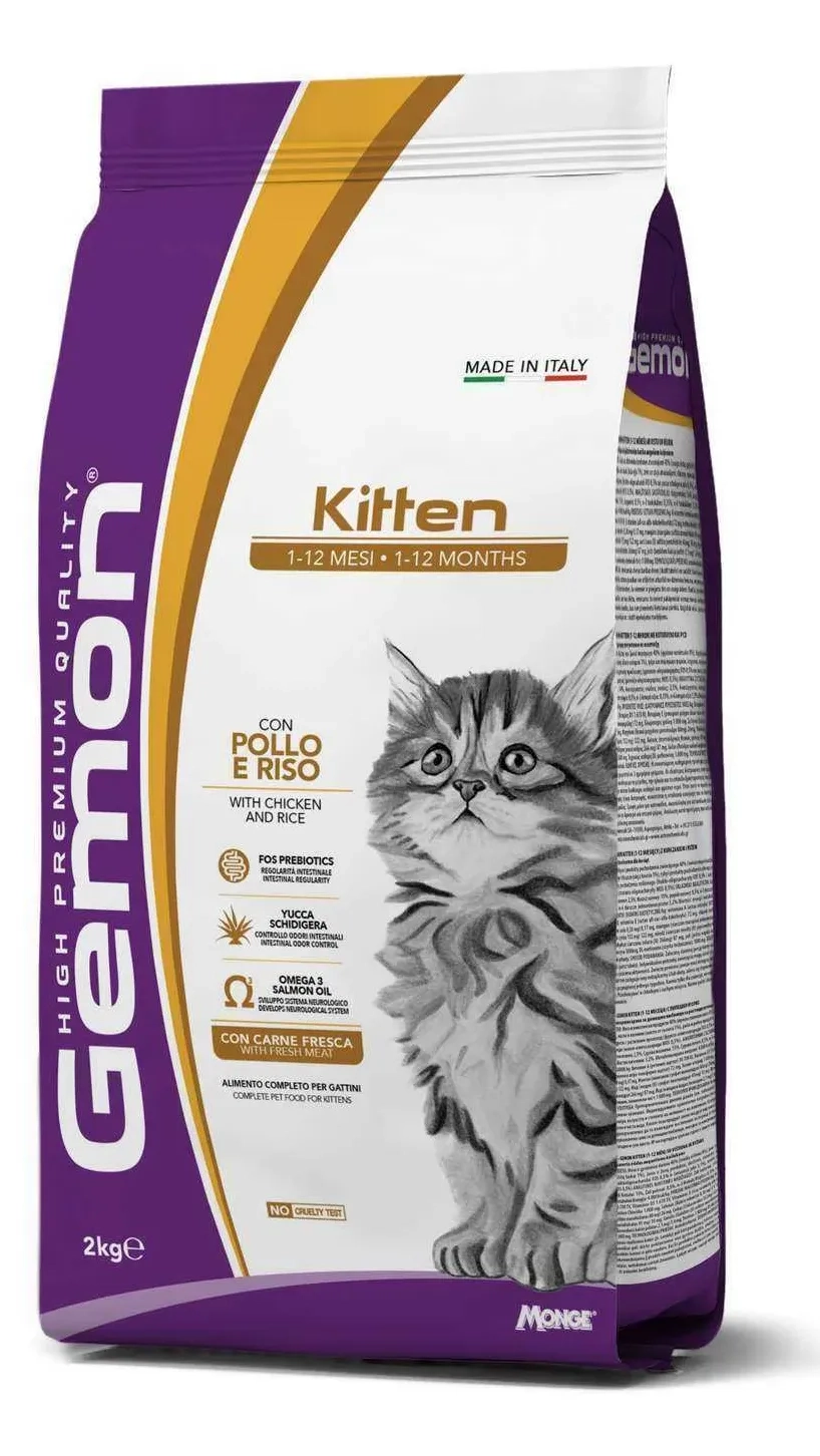 Hrana za mačke GEMON Kitten za mačiće piletina i pirinač 2kg