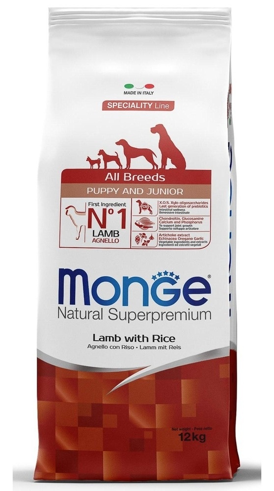 Hrana za pse MONGE All breeds puppy jagnjetina i pirinač 12kg