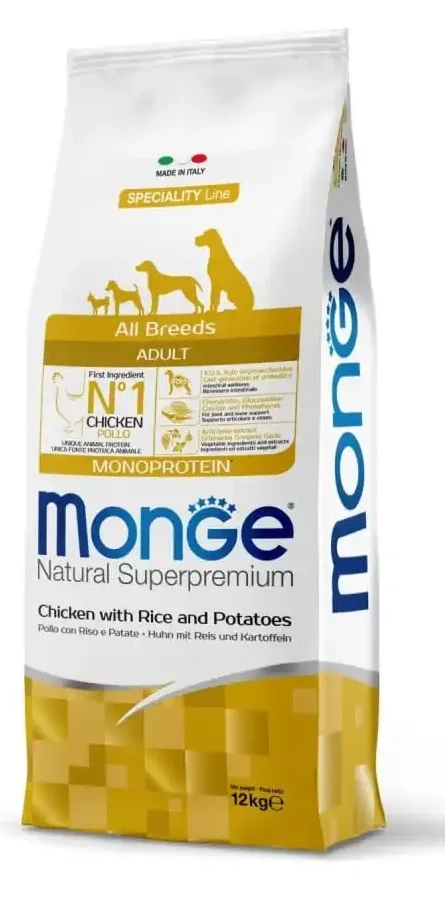 Hrana za pse MONGE Superpremium adult  piletina 12kg