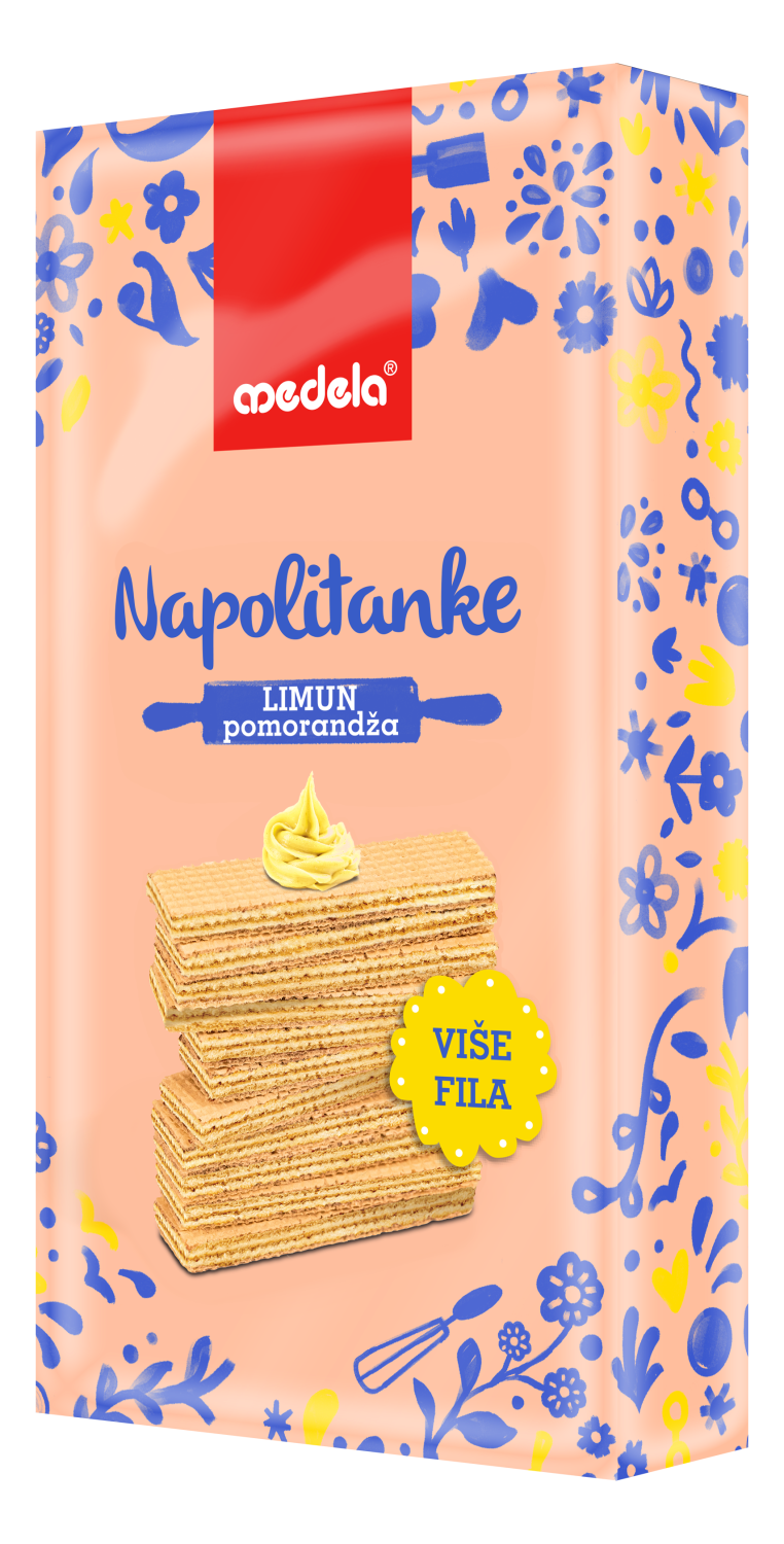 Napolitanke MEDELA limun pomorandža 400g