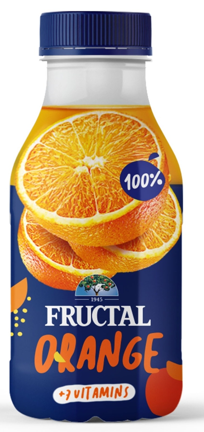 Negazirani sok FRUCTAL pomorandža 100% 330ml