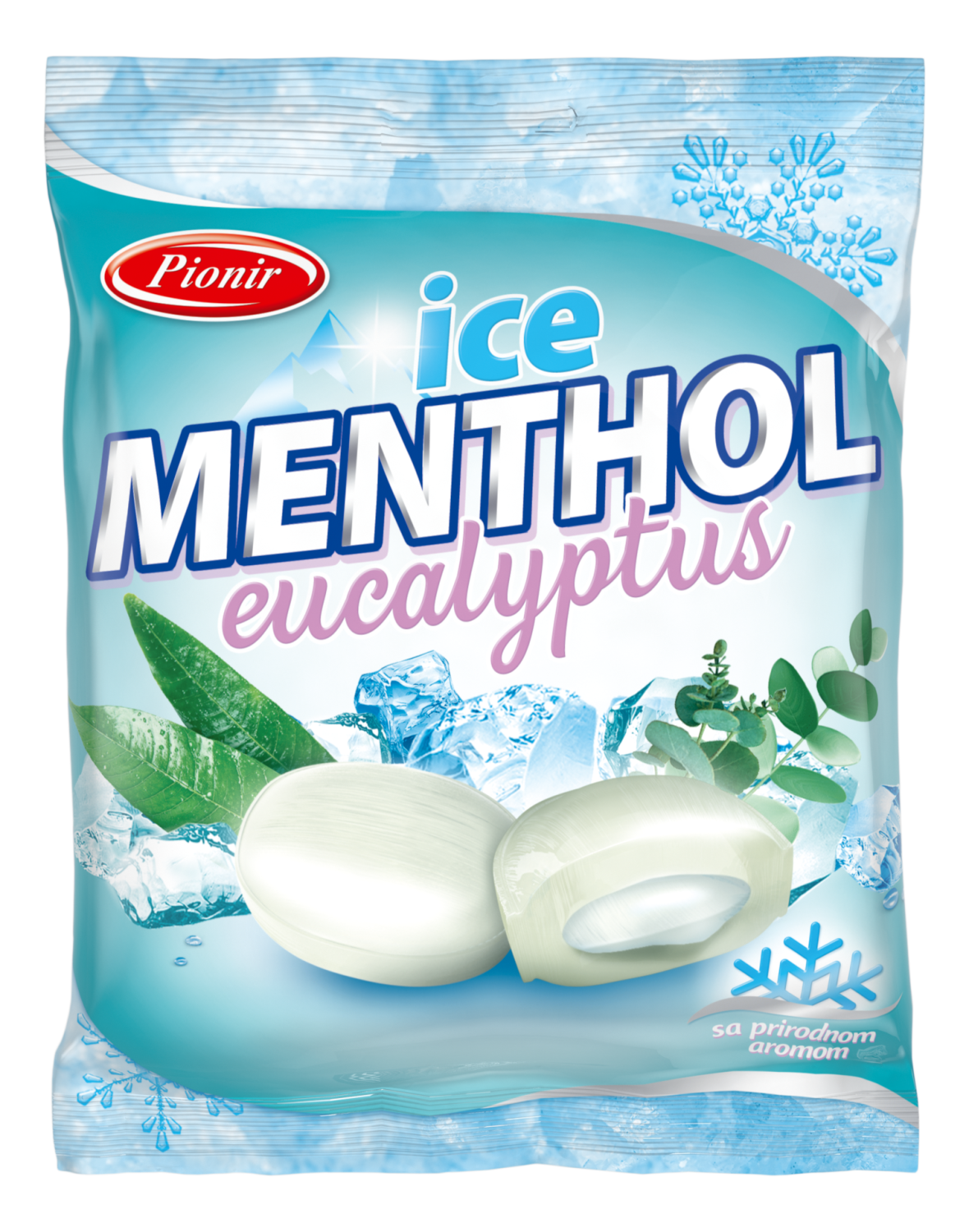 Bombone PIONIR Menthol ice eucalyptus 100g
