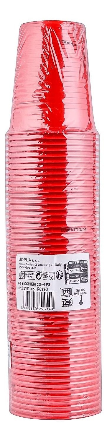 Plastične čaše DOPLA 200ml 50kom crvene