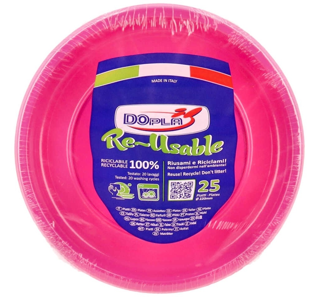 Plastični tanjiri DOPLA 25kom pink