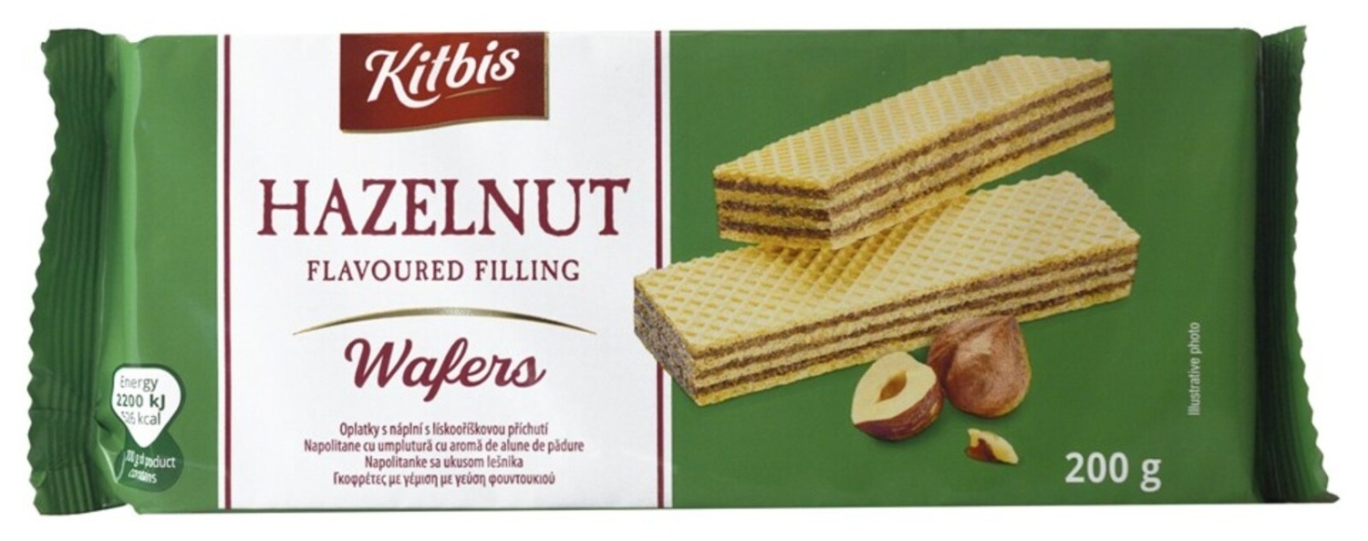 Napolitanka KITBIS lešnik 200g