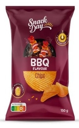 Čips SNACK DAY rebrasti bbq 150g
