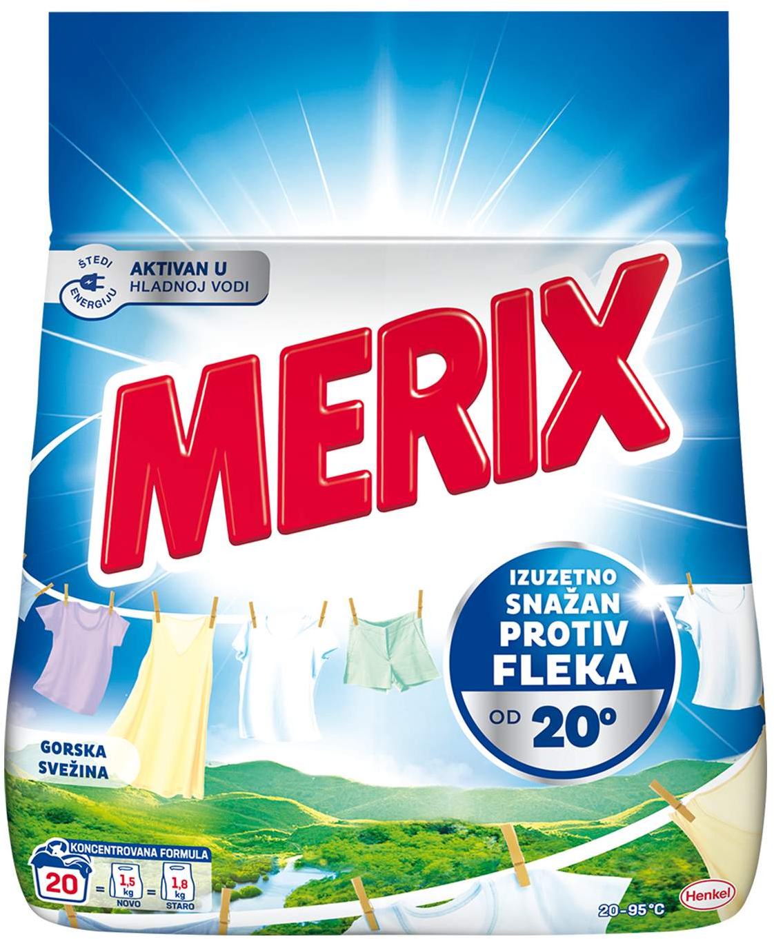 Deterdžent za pranje veša MERIX gorska svežina 20 pranja (1,5kg)