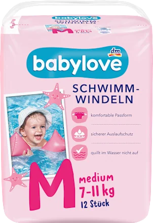 Pelene za bebe BABYLOVE  za plivanje M medium 12kom