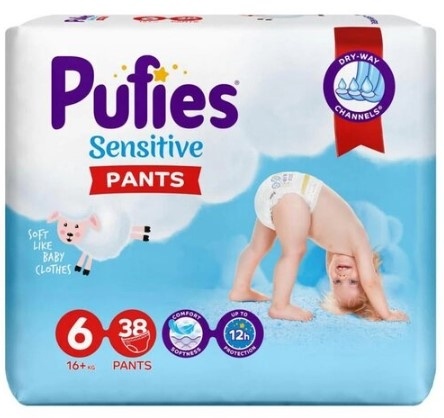Pelene za bebe PUFIES  sensitive pants 6 38kom