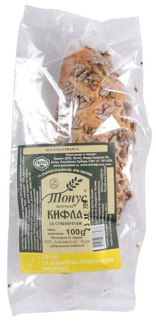 Kifla TONUS integralna sa suncokretom 100g