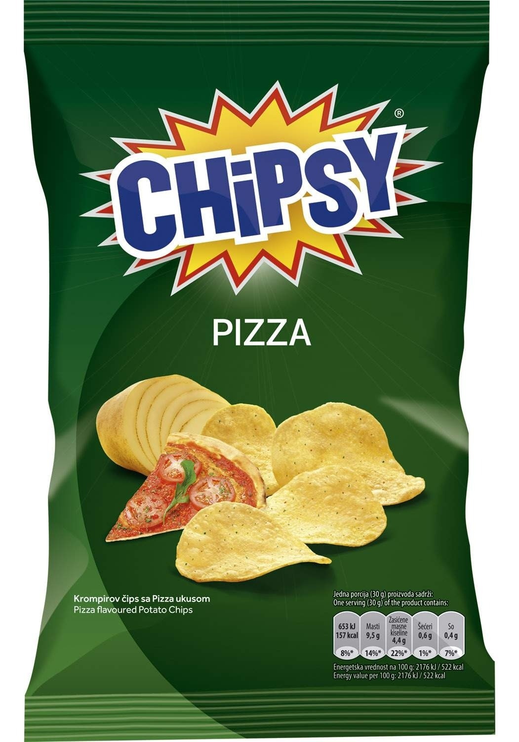 Čips CHIPSY Rebrasti Pizza 40g