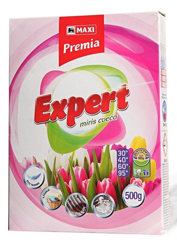 Deterdžent za pranje veša MAXI Premia expert miris cveća 5 pranja (500g)