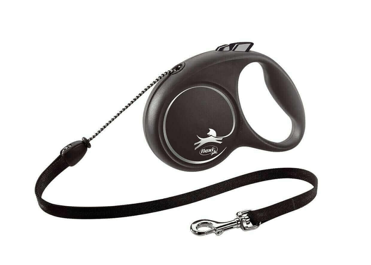 FLEXI Black design cord povodac za pse M 5m sivi