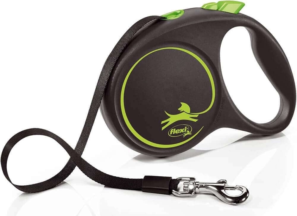 FLEXI Black design tape povodac za pse S 5m zeleni