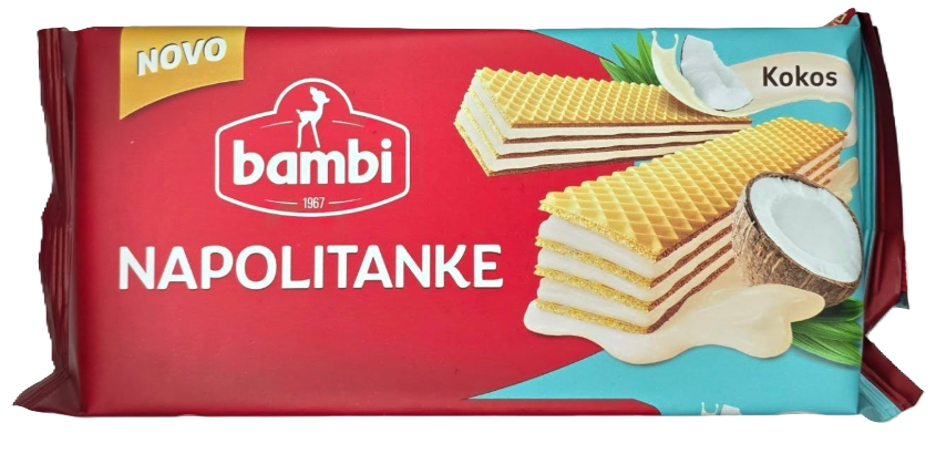 Napolitanke BAMBI kokos 185g