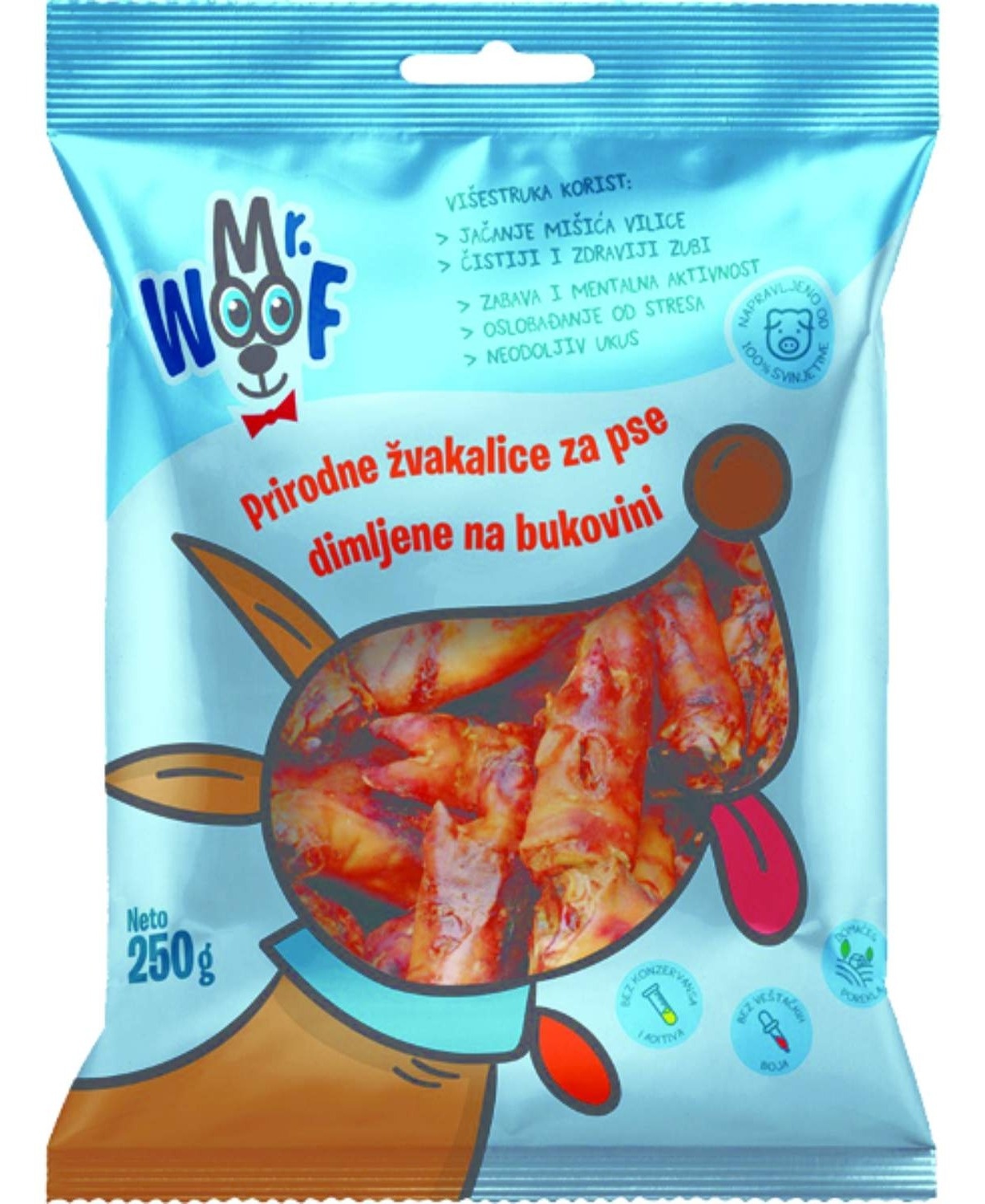 Poslastice za pse MR. WOOF žvakalice za pse svinjske nogice 2kom