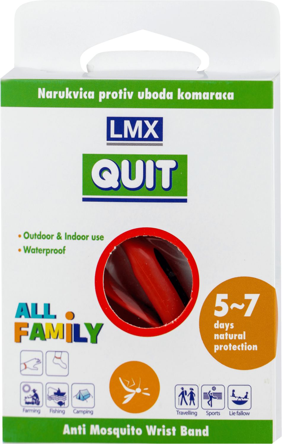 LMX narukvica protiv uboda komaraca crvena 1kom