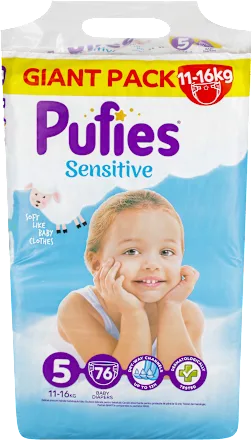 Pelene za bebe PUFIES  sensitive Giant Pack 5 76kom