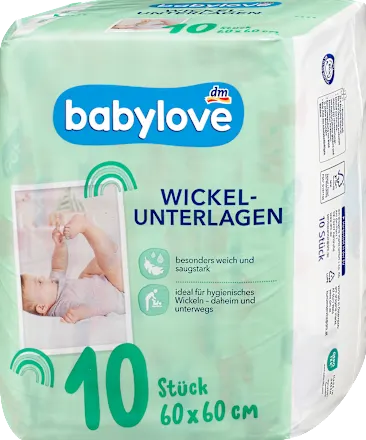 Pelene za bebe BABYLOVE podloga za povijanje 60 x 60 cm 10kom