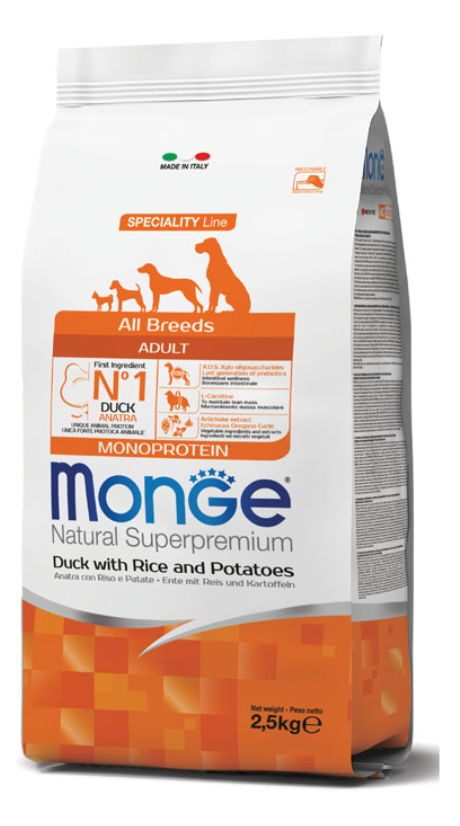 Hrana za pse MONGE All breeds adult  pačetina 2,5kg