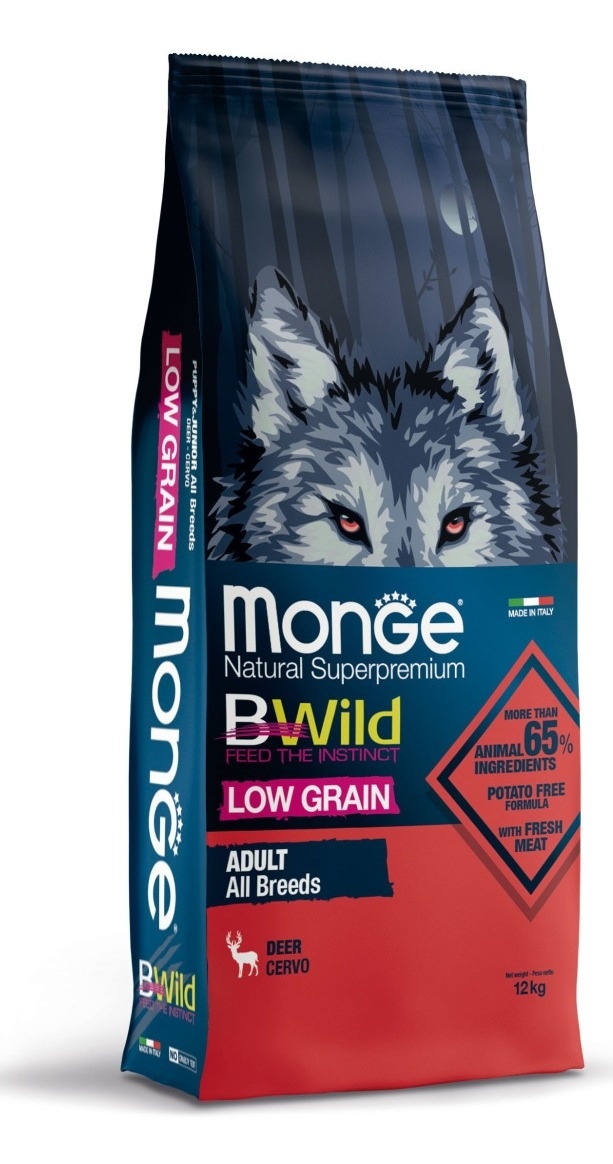 Hrana za pse MONGE Bwild all breeds low grain adult meso jelena 12kg