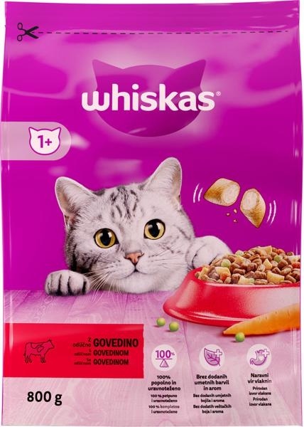 Hrana za mačke WHISKAS Adult briketi za mačke govedina 800g
