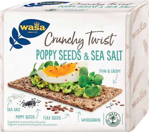 Hleb WASA hrskavi crunchy twist mak i morska so 245g