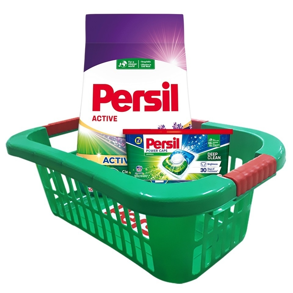 PERSIL deterdžent 5,4kg + kapsule za veš 13kom + korpa
