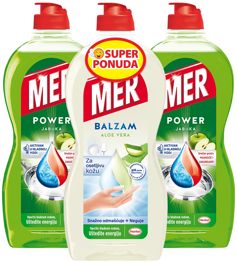 Det.za ruč.pr.sud MER Jabuka i aloe vera 3x450ml