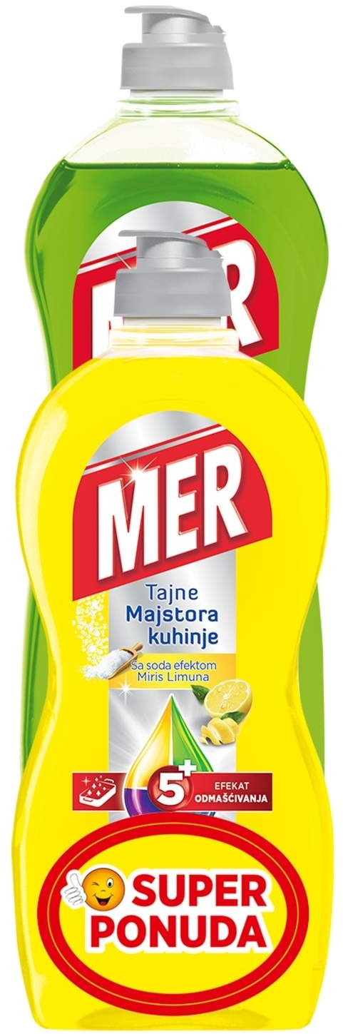 Det.za ruč.pr.sud MER Power jabuka 750ml + limun 450ml duopack
