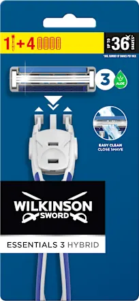 Brijač za muškarce  WILKINSON essentials 3 hybrid 1kom + 4 patrone