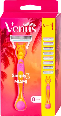 Ženski brijač GILLETTE VENUS Simply3 miami brijač sa 8 dopuna, 1 kom