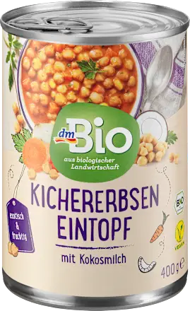 Gotova jela DM BIO organsko jelo sa leblebijom i kokosovim mlekom 400g
