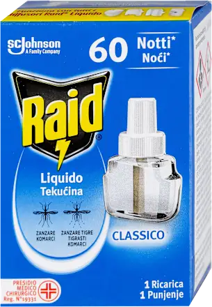 RAID tečnost za aparat protiv komaraca 60 noći 42ml