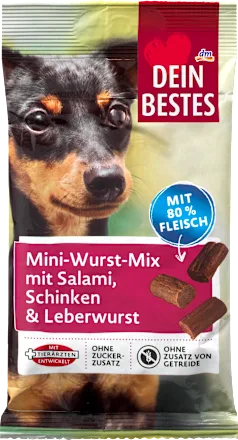 Poslastice za pse DEIN BESTES Mini mix salama šunka  i jetrena pašteta 60g