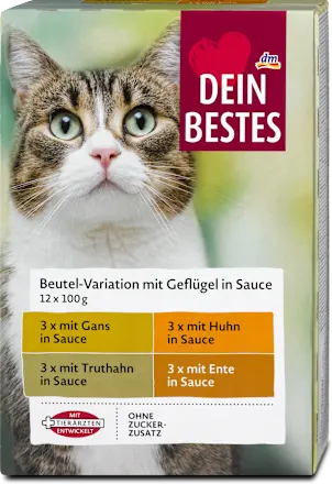 Hrana za mačke DEIN BESTES živinsko meso u sosu 1,2kg